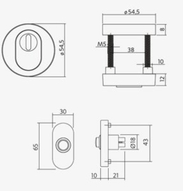 Intersteel Basis voordeurset veiligheidsbeslag SKG3 Jura rond met kerntrekbeveiliging rvs zwart