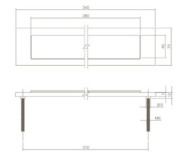 Intersteel Brievenbus met klep/regenrand rvs/mat zwart