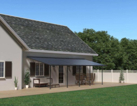 Capri Terrasoverkapping Grijs Bronze Beglazing 924x295x260-305 cm