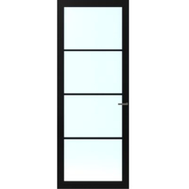 CanDo Cover Glass Binnendeur Carbon Black COV3-DC02 | Blank Glas