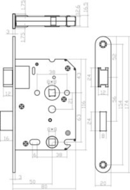 Intersteel Woningbouw klavier kastslot 55 mm zwart