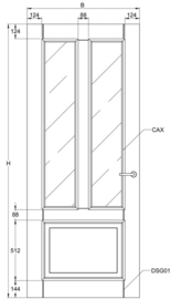 Svedex binnendeur Character CA07 blank facet glas (rilgeslepen)