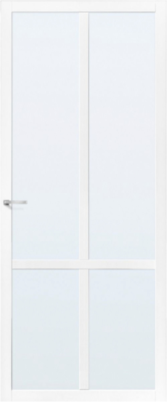 Rekwisieten Premisse Leegte 83 x 201,5 cm OPDEK LINKS Skantrae SlimSeries witte Binnendeur SSL 4428  blank glas **VOLLEDIG VERPAKT** | OPRUIMkelder | Online binnendeuren