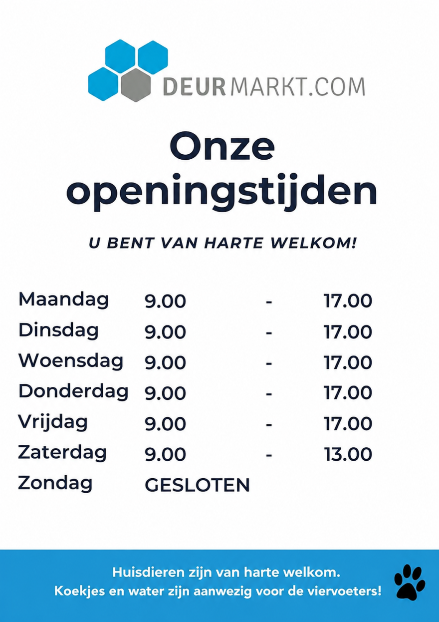Aangepaste openingstijden showroom