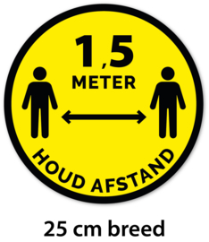 Sticker - Houd afstand - 25 cm - Vanaf 10 stuks