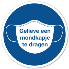 Sticker - Gelieve te dragen - Blauw - Vanaf 10 stuks