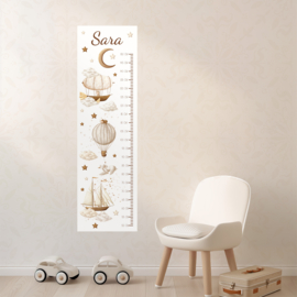 Muursticker Groeimeter 'Sweet Dreams Baby' | met eigen naam