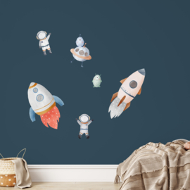 Muurstickers 'Astronauten en Aliens'