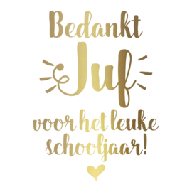 Label vinylsticker 'Bedankt juf voor het leuke schooljaar!'