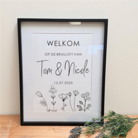 Bruiloft Welkomstposter 'Veldbloemen' | A3