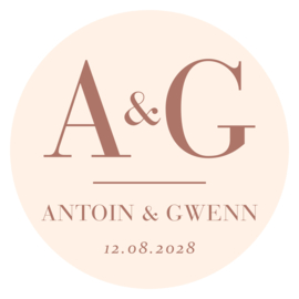 Gepersonaliseerde etiketten 'Grote Initialen' | 20 stuks | 5 cm