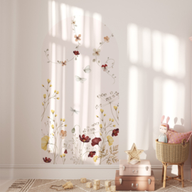 Muursticker Boog 'Wildflowers'