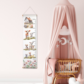 Textielposter Groeimeter 'Babydieren'