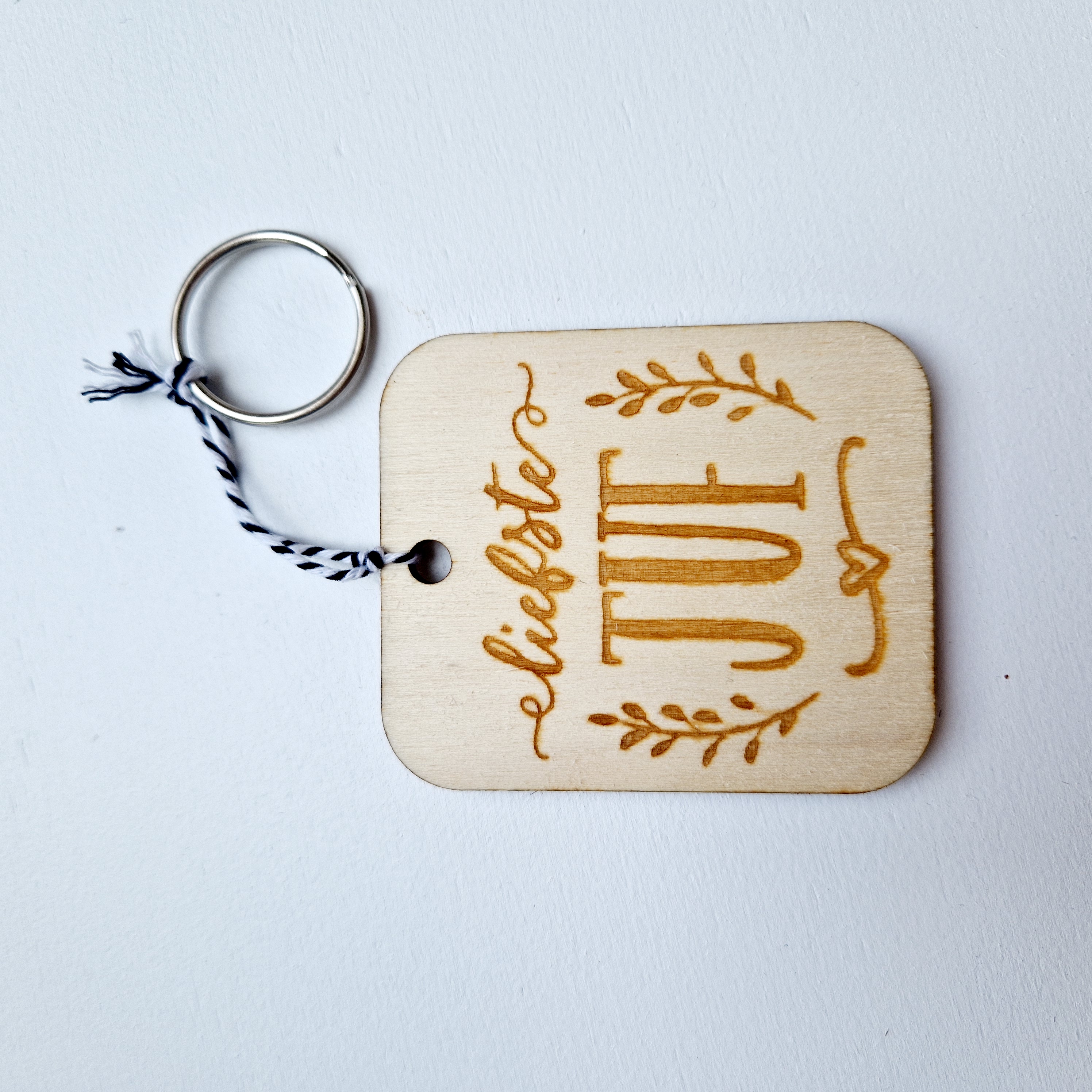 Sleutelhanger 'Liefste Juf' - rechthoek