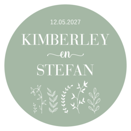 Gepersonaliseerde etiketten 'Veldbloemen 2' | 20 stuks | 5 cm