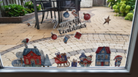 Raamstickers 'Kersthuisjes' | uitgebreide set  | HERBRUIKBAAR