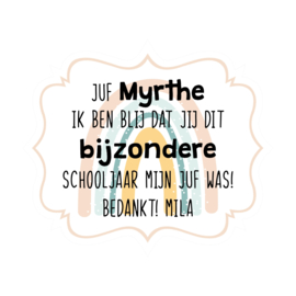 Label full color 'Bijzondere schooljaar' - gevormd