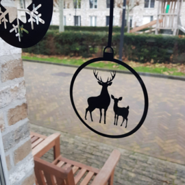 Statische raamsticker 'Kerstballen- 4 stuks'- HERBRUIKBAAR