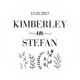 Gepersonaliseerde etiketten 'Veldbloemen 2' | 20 stuks | 5 cm