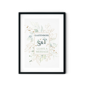 Bruiloft poster 'Eucalyptus met initialen' | A4