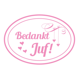 Label vinylsticker Bedankt Juf, Bedankt Meester - ovaal