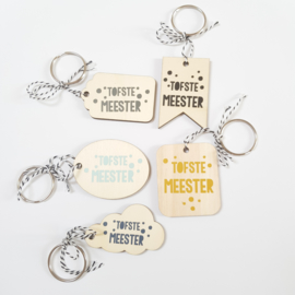 Sleutelhanger 'Tofste Meester' - diverse vormen en kleuren