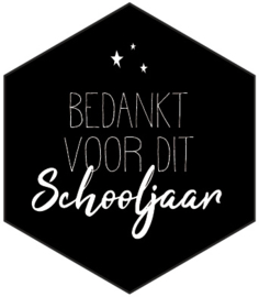 Etiket Bedankt voor dit schooljaar - zeshoek