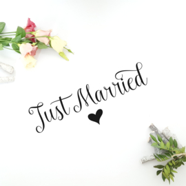 Tekststicker 'Just Married'