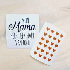 Vinylsticker 'Mijn mama heeft een hart van goud'