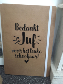 Label vinylsticker 'Bedankt juf voor het leuke schooljaar!'