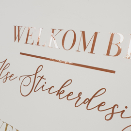 Welkomstbord Bruiloft 'Veldbloemen in kleur' | Vier de liefde! | 40 x 60 cm