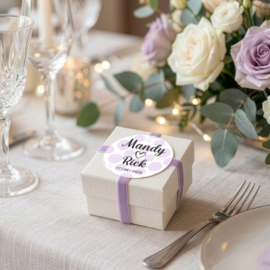 Gepersonaliseerde etiketten 'Lila Stippen' | 20 stuks | 5 cm