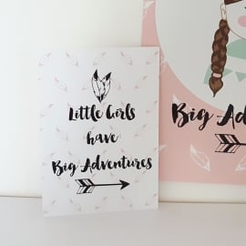 Postkaart / Interieurkaart 'Little girls have big adventures'