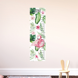 Muursticker Groeimeter 'Flamingo'