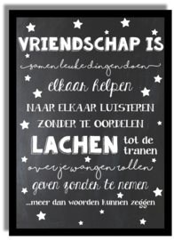 Poster 'Vriendschap is...' - krijtbord 21 X 29,7 cm A4
