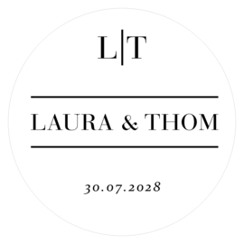 Gepersonaliseerde etiketten 'Modern' | 20 stuks | 5 cm