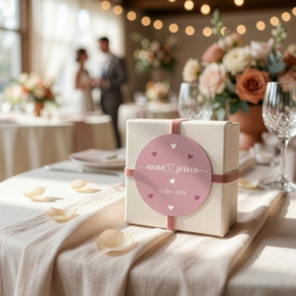 Gepersonaliseerde etiketten 'Hartjes' | 20 stuks | 5 cm