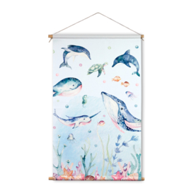 Textielposter 'Onderwaterdieren'