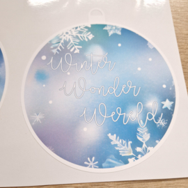 Statische raamsticker 'Kerstballen- Winter Wonder Wereld'- HERBRUIKBAAR