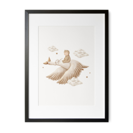 Poster 'Vliegende Gans en Baby'
