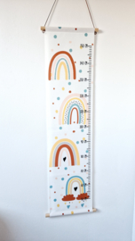 Textielposter Groeimeter 'Regenbogen'