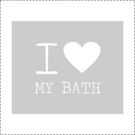 Glasfoliesticker / Raamsticker I love my Bath - band