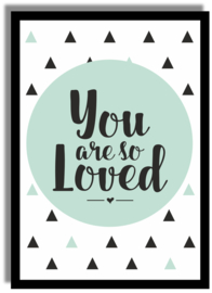 Poster 'You are so loved' 29,7 x 42 cm A3 - VINTAGE GROEN