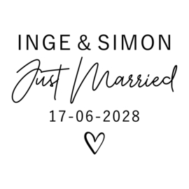 Label  Just Married | met eigen namen