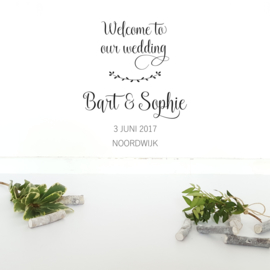 Muursticker 'Welcome to our wedding'