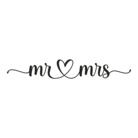 Tekststicker 'Mr & Mrs'