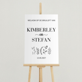 Welkomstbord Bruiloft 'Veldbloemen' | 40 x 60 cm
