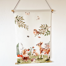 Textielposter 'Bosdieren'