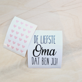 Vinylsticker 'De liefste oma dat ben jij!'