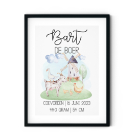 Geboorteposter 'Boerderijdieren'-2